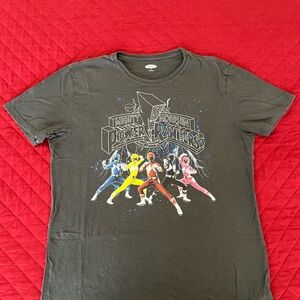 Old Navy Black Mighty Morphin Power Rangers Graphic Tee